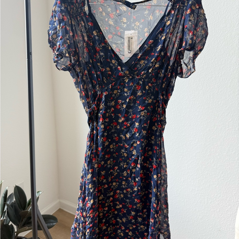Polo Ralph Lauren Navy Floral Midi Dress